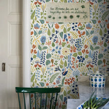 Load image into Gallery viewer, Herbarium Wallpaper in an interior setting