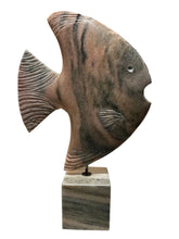 Load image into Gallery viewer, marble fish sculpture on stand