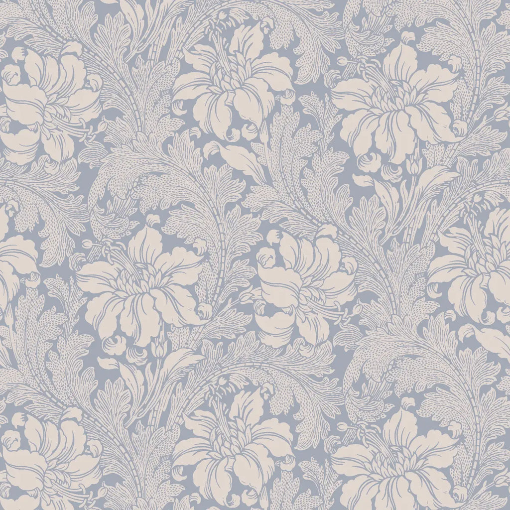 Acanthus Garden Wallpaper - Blue