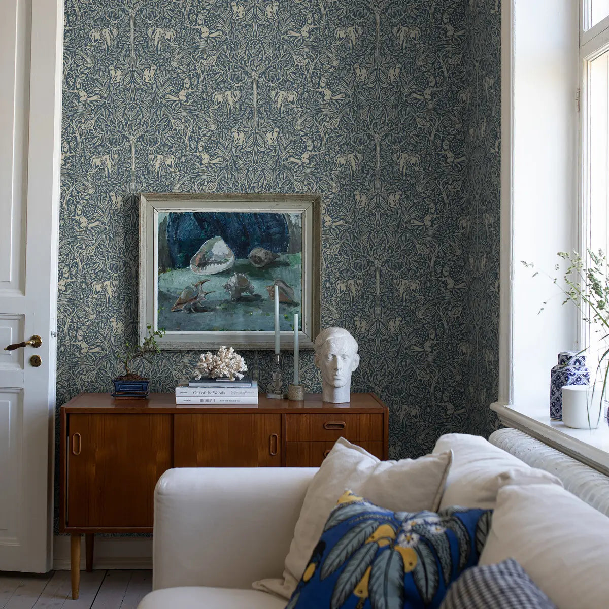Under The Elder Tree Wallpaper in an interior setting