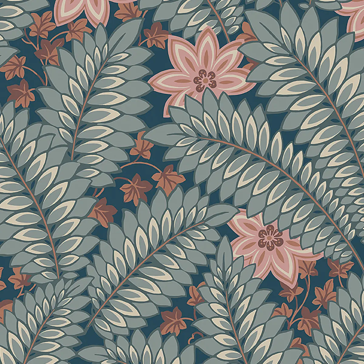 Hidden Ivy Wallpaper - Blue