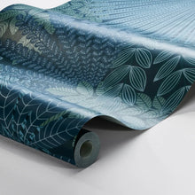 Load image into Gallery viewer, Velvet Leaves Wallpaper in an interior setting