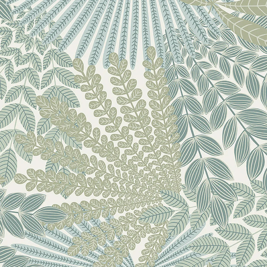 Velvet Leaves Wallpaper - Ivory And Sage