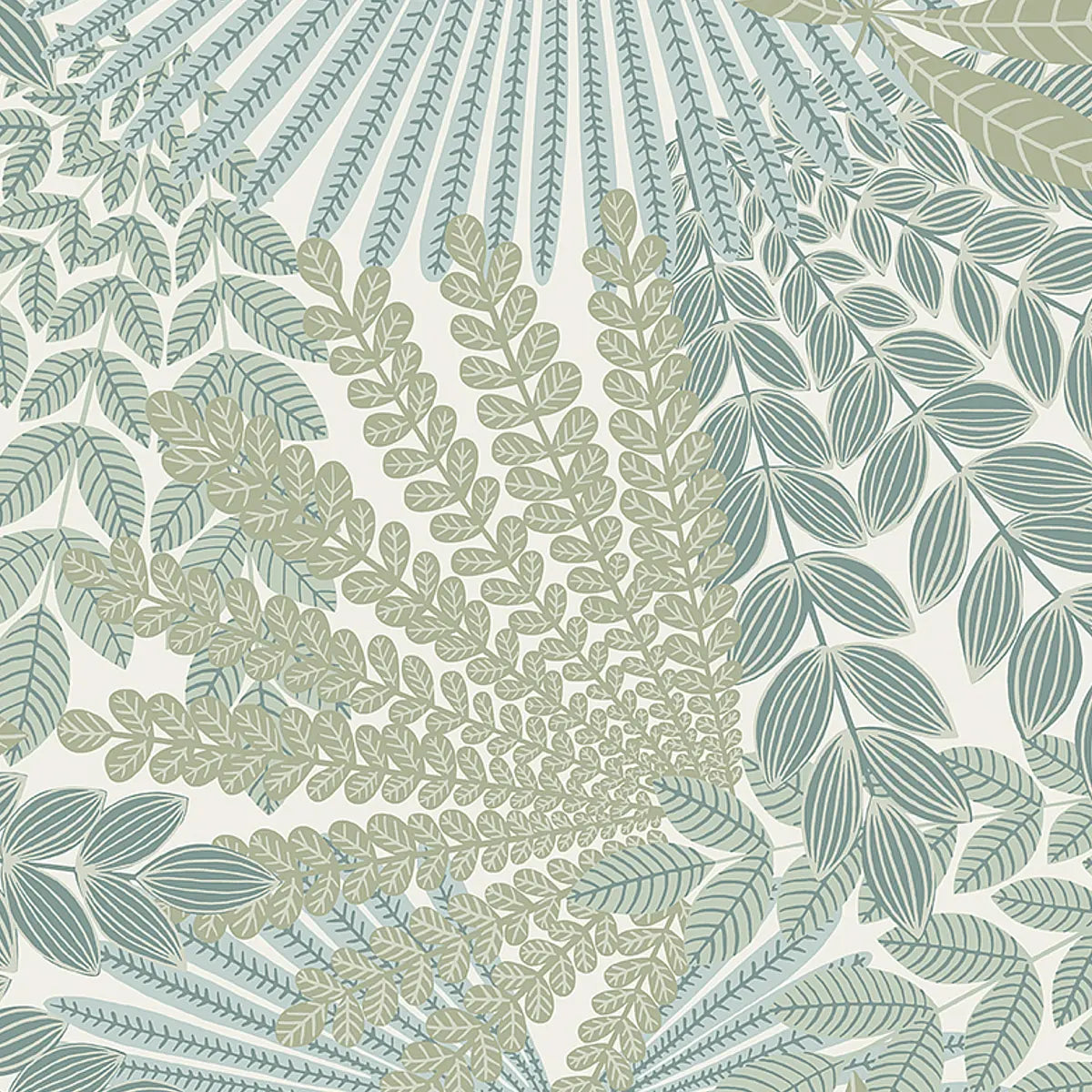 Velvet Leaves Wallpaper - Ivory And Sage