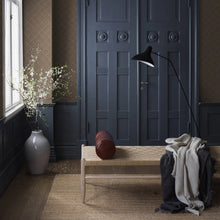 Load image into Gallery viewer, Golden Trellis Wallpaper in an interior setting