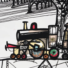 Load image into Gallery viewer, Trains Wallpaper in an interior setting