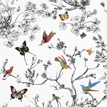 Load image into Gallery viewer, Birds &amp; Butterflies Wallpaper - Multi On White
