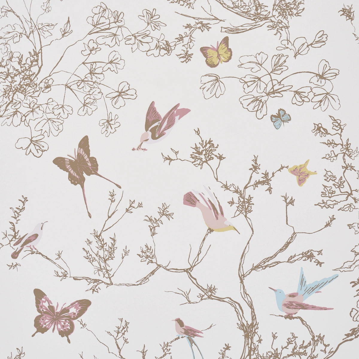 Birds & Butterflies Wallpaper