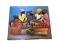canvas painting-haitian market scene