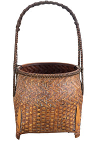 Footed Japanese Bamboo Basket