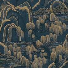 Load image into Gallery viewer, Indigo Garden Wallpaper - Indigo And Gold