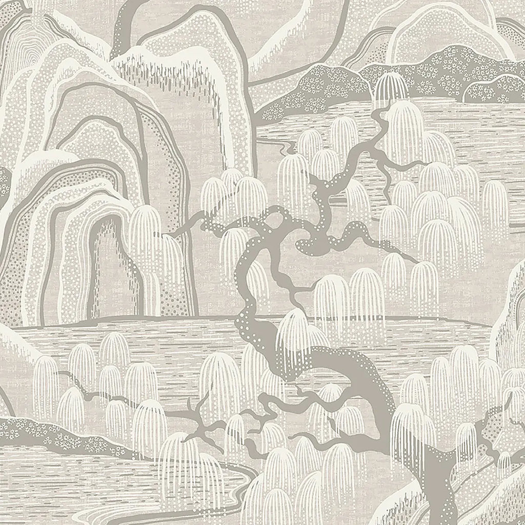 Indigo Garden Wallpaper - Grey