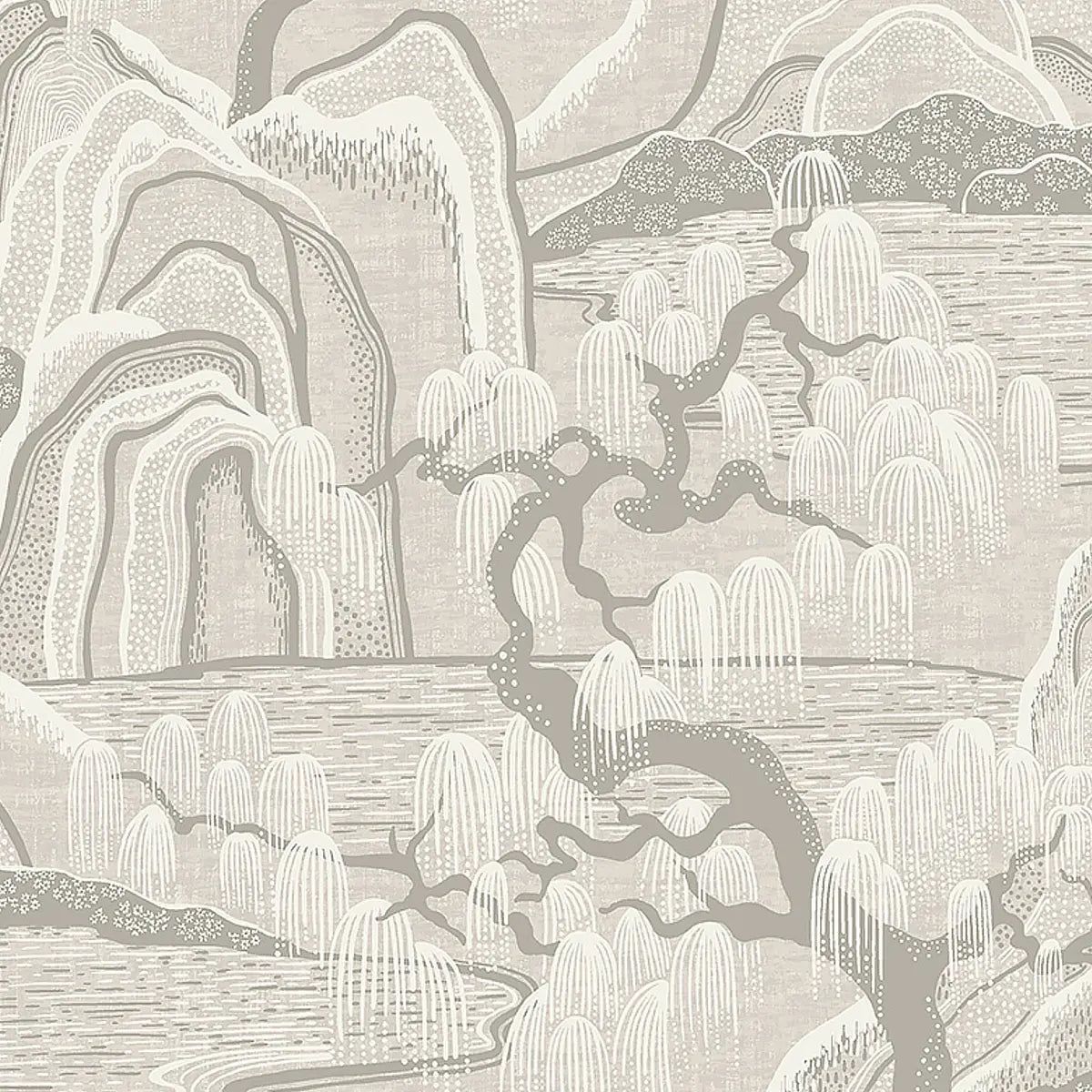 Indigo Garden Wallpaper - Grey