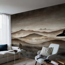 Load image into Gallery viewer, Twilight Landscape Mural Wallpaper in an interior setting