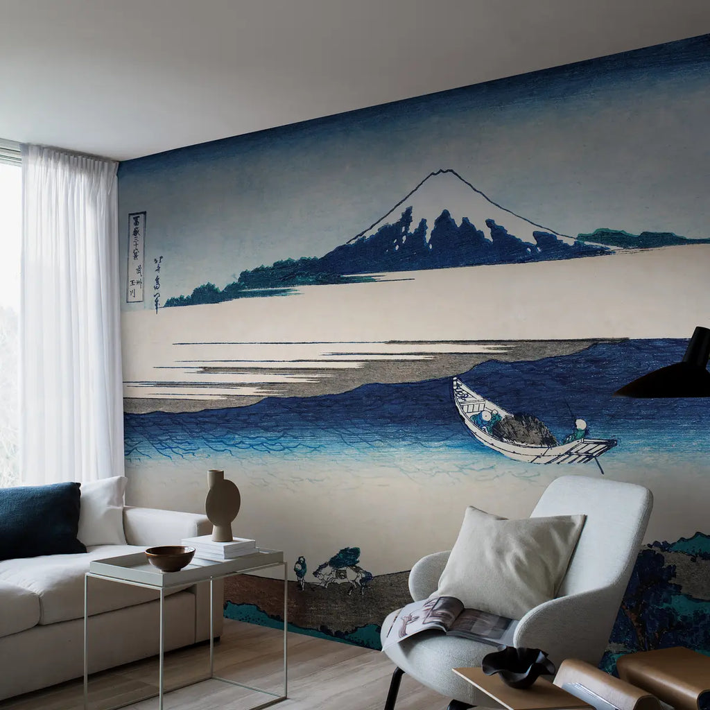 Hokusai Mural Wallpaper in an interior setting