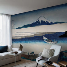 Load image into Gallery viewer, Hokusai Mural Wallpaper in an interior setting