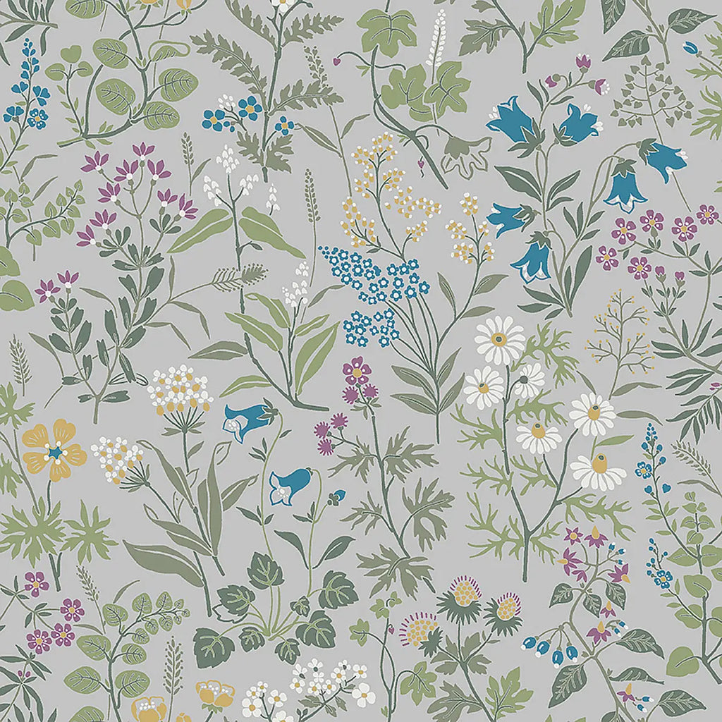 Flora Wallpaper - Grey