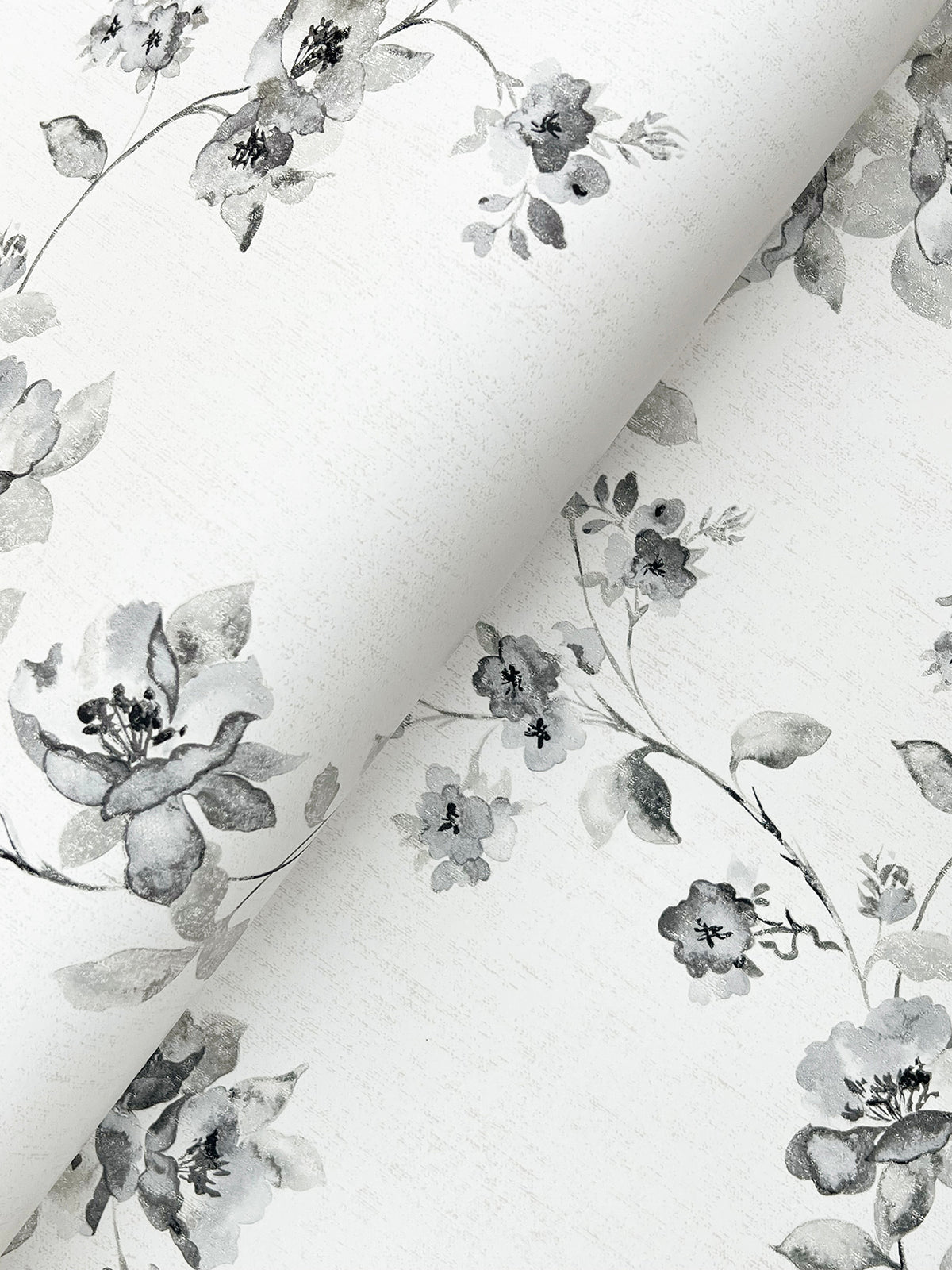 Festival Floral Wallpaper - Charcoal wallpaper detail