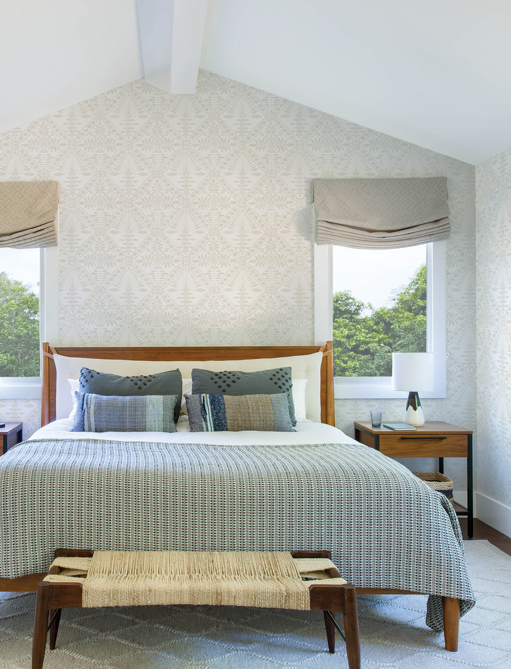Emmarie Wallpaper - Light Grey room setting