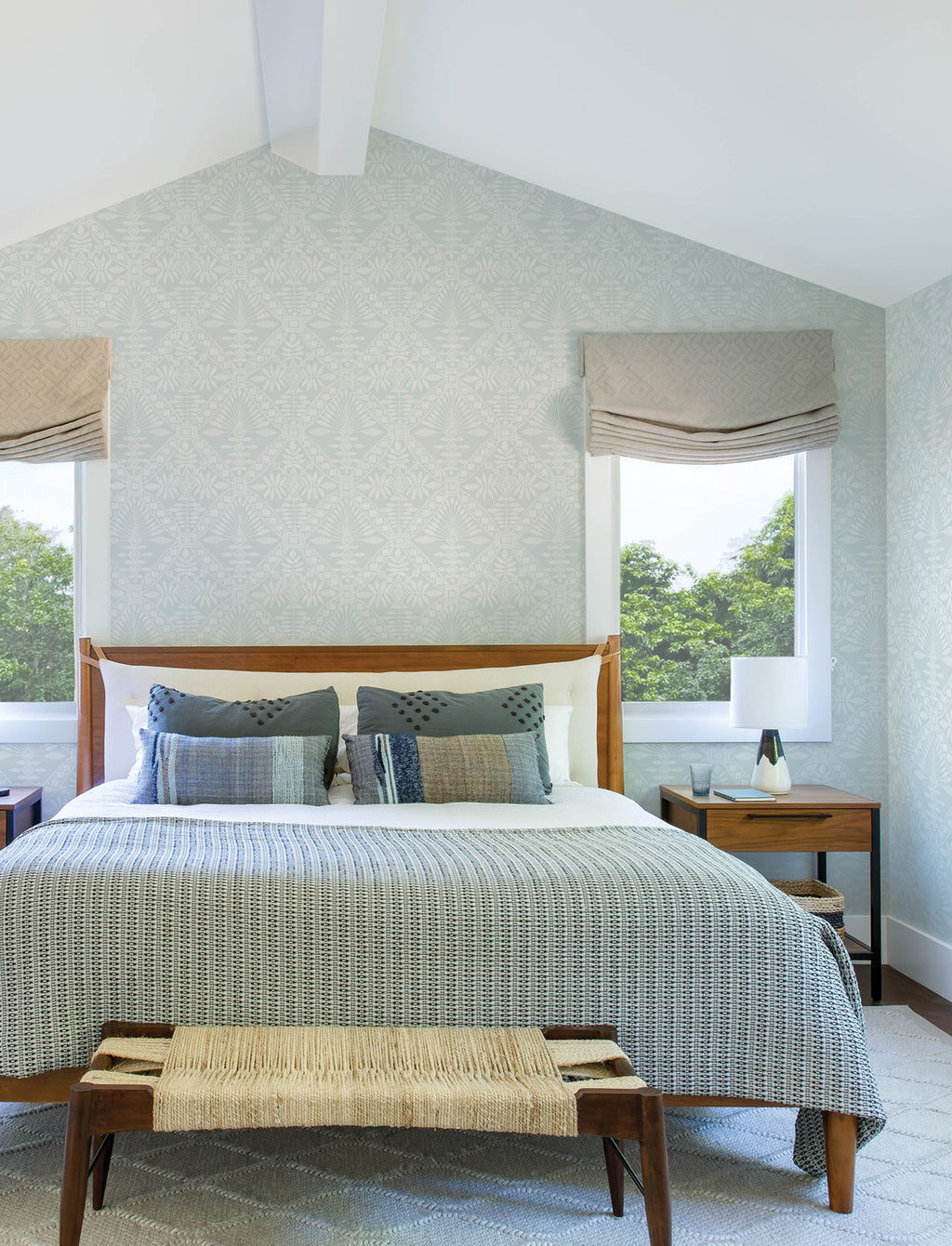 Emmarie Wallpaper - Light Blue room setting