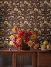 Load image into Gallery viewer, Edith Wallpaper - Burgundy room setting