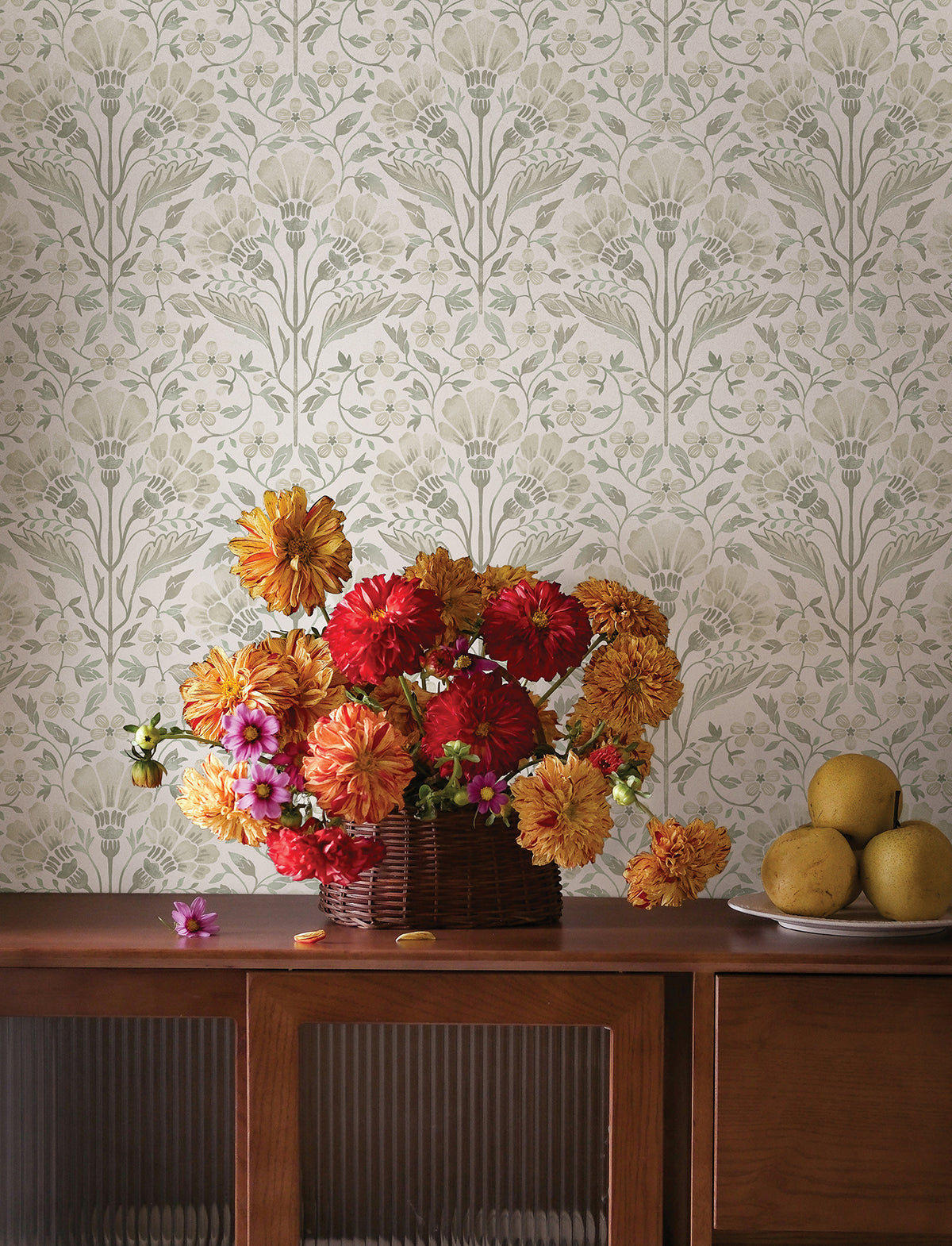 Edith Wallpaper - Neutral room setting
