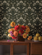 Load image into Gallery viewer, Edith Wallpaper - Black room setting