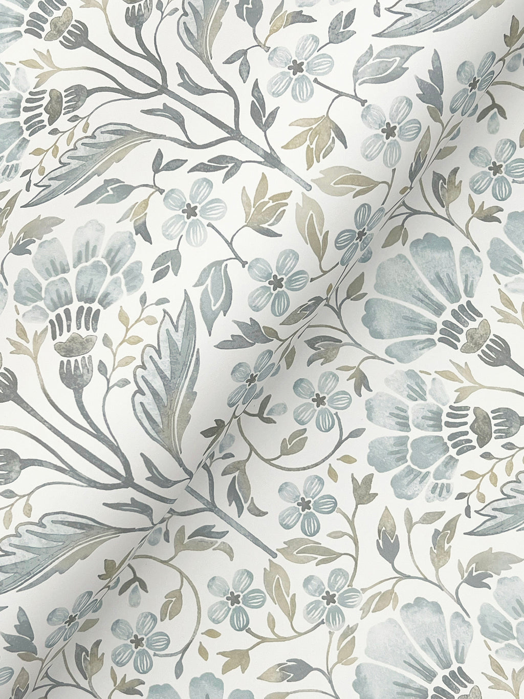 Edith Wallpaper - Light Blue wallpaper detail