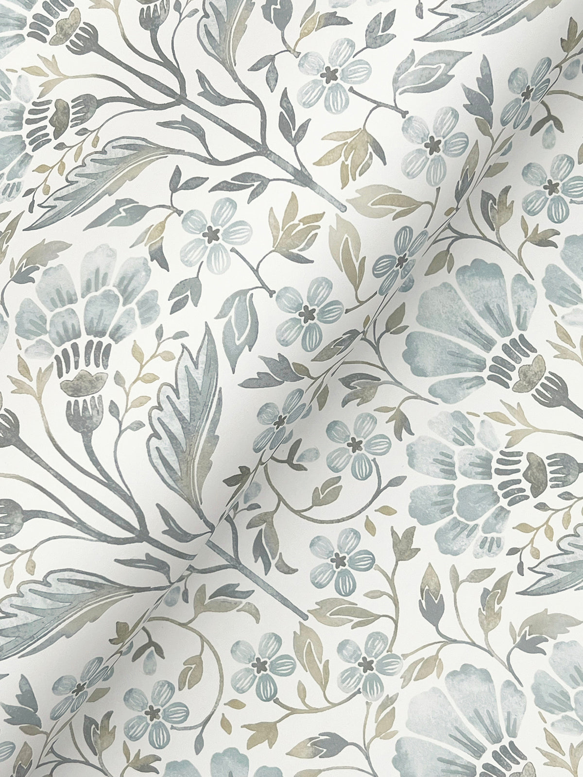 Edith Wallpaper - Light Blue wallpaper detail