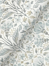 Load image into Gallery viewer, Edith Wallpaper - Light Blue wallpaper detail
