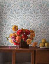 Load image into Gallery viewer, Edith Wallpaper - Light Blue room setting