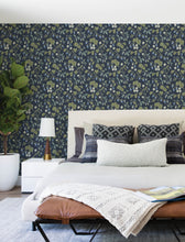 Load image into Gallery viewer, Mercy Wallpaper - Navy room setting