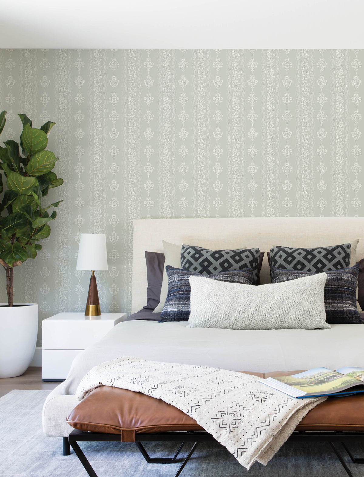 Lenea Wallpaper - Aqua room setting