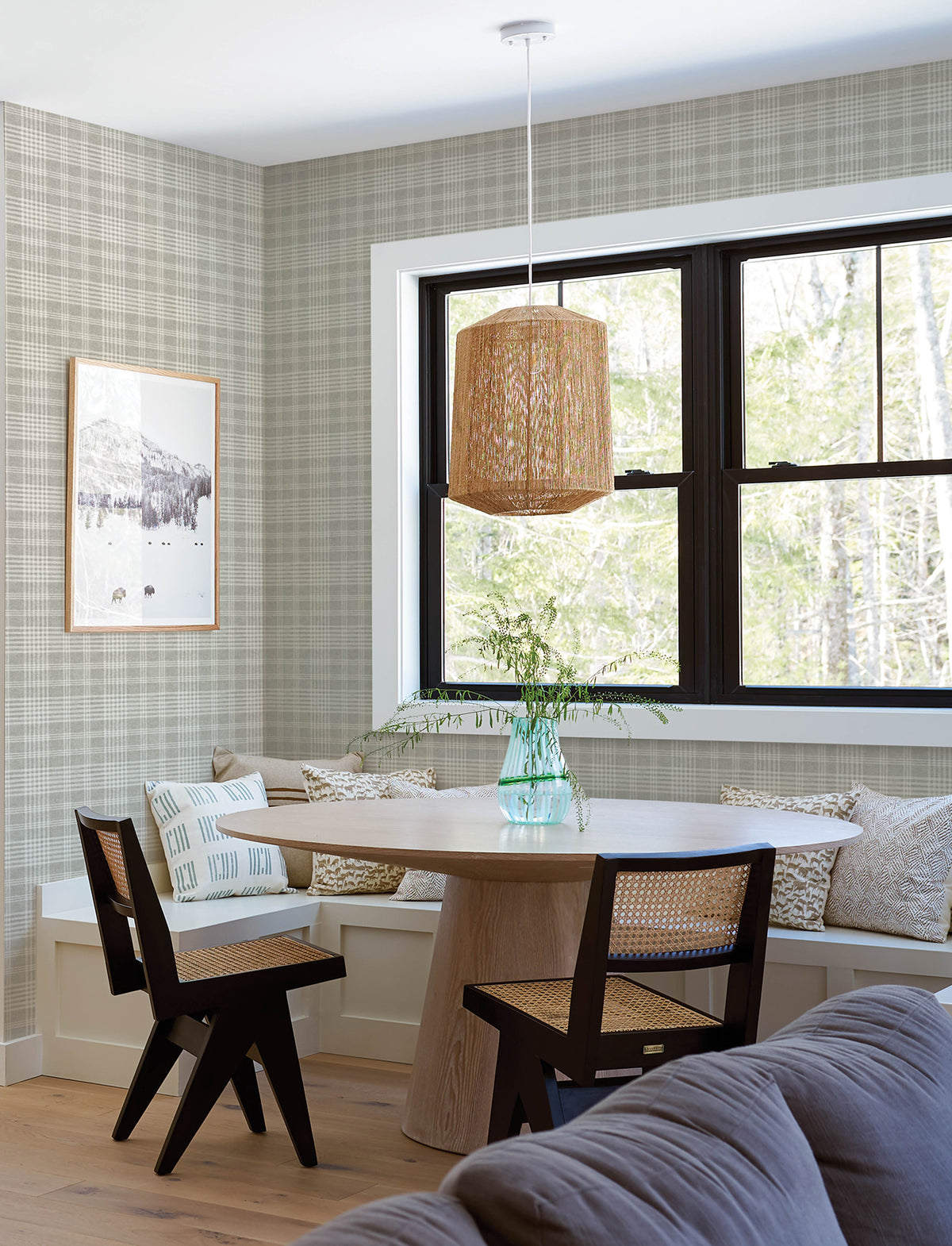 Perry Wallpaper - Grey room setting
