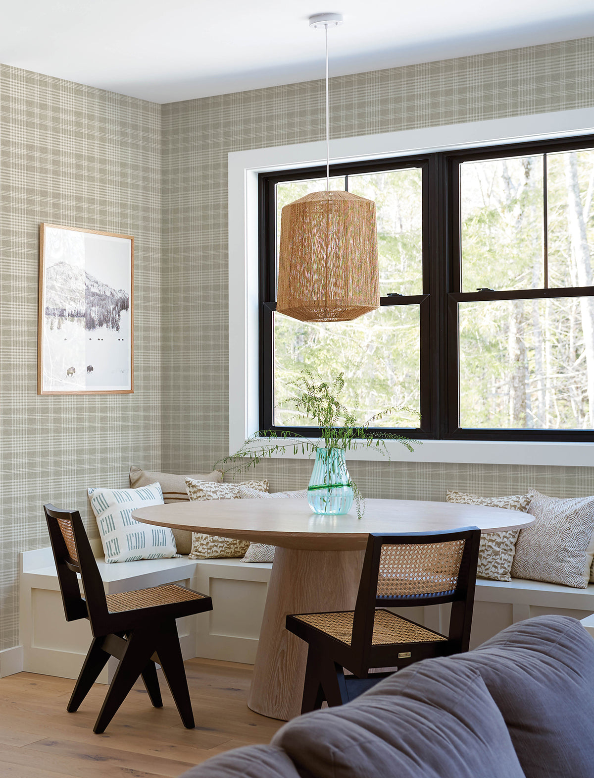 Perry Wallpaper - Taupe room setting