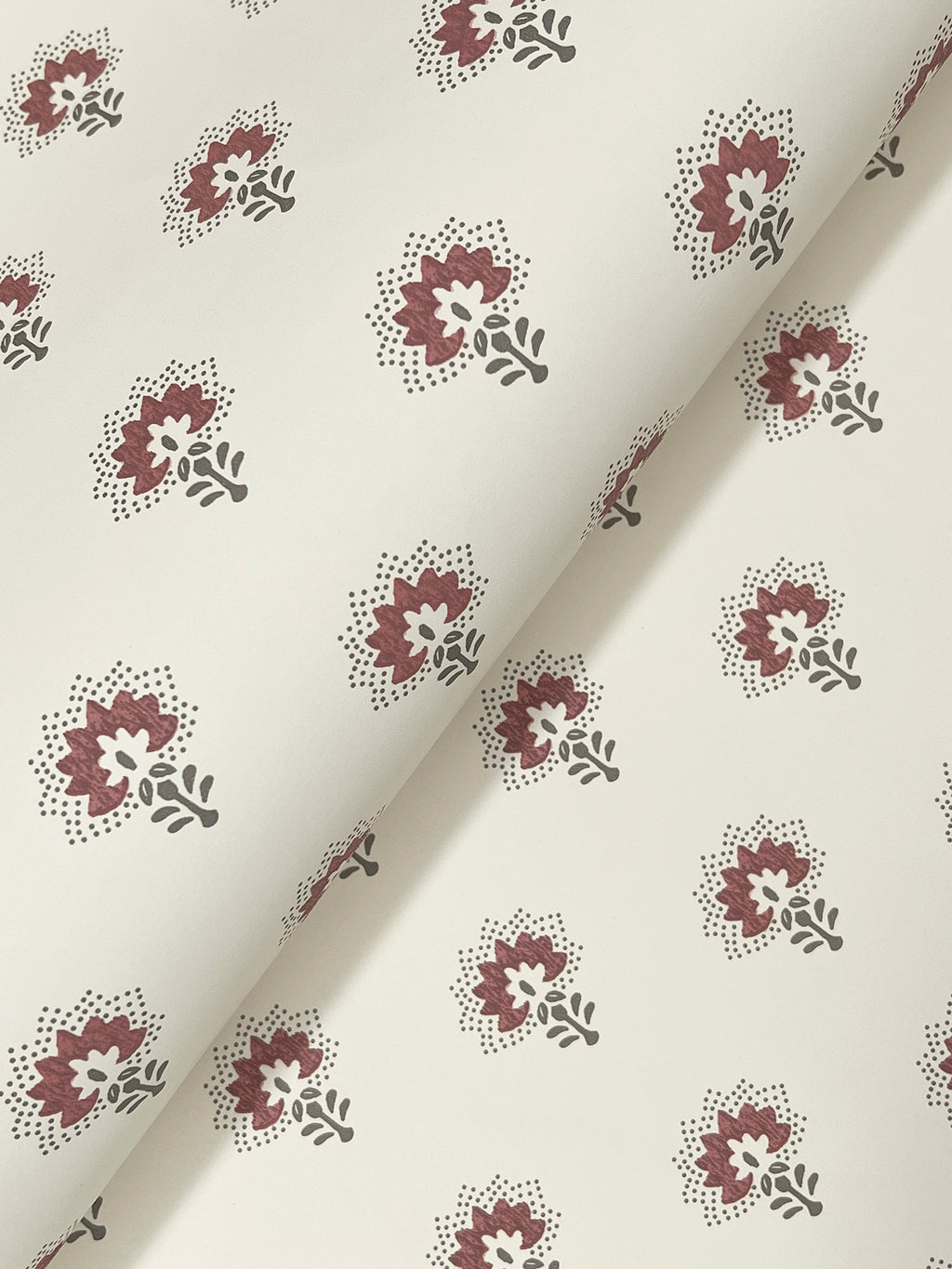 Hilda Wallpaper - Burgundy wallpaper detail
