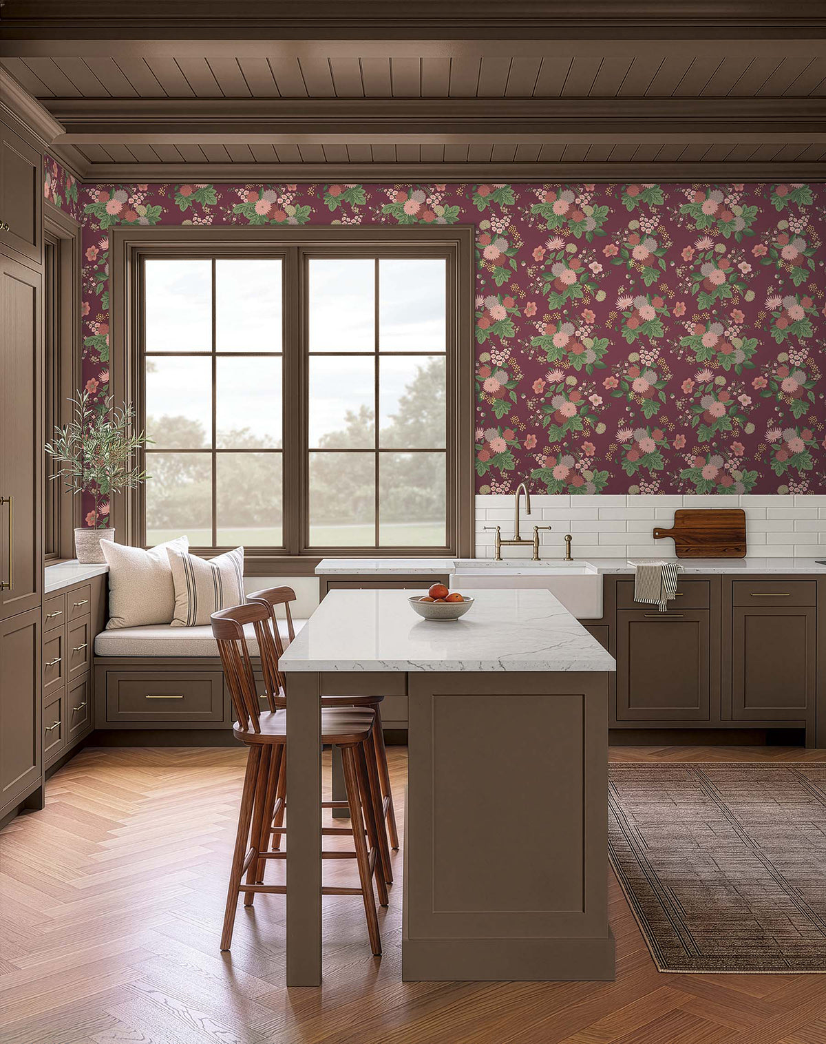Dahlia Burgundy Wallpaper lifestyle – 4212-84363