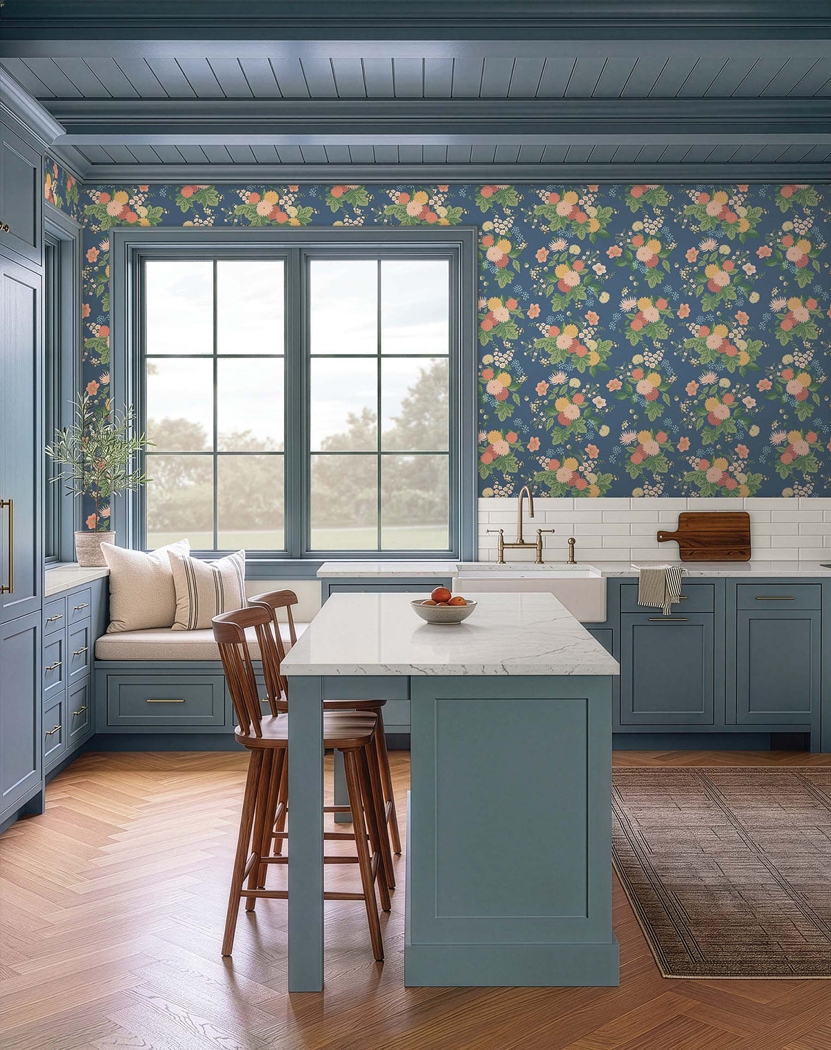 Dahlia Navy Wallpaper lifestyle – 4212-84364