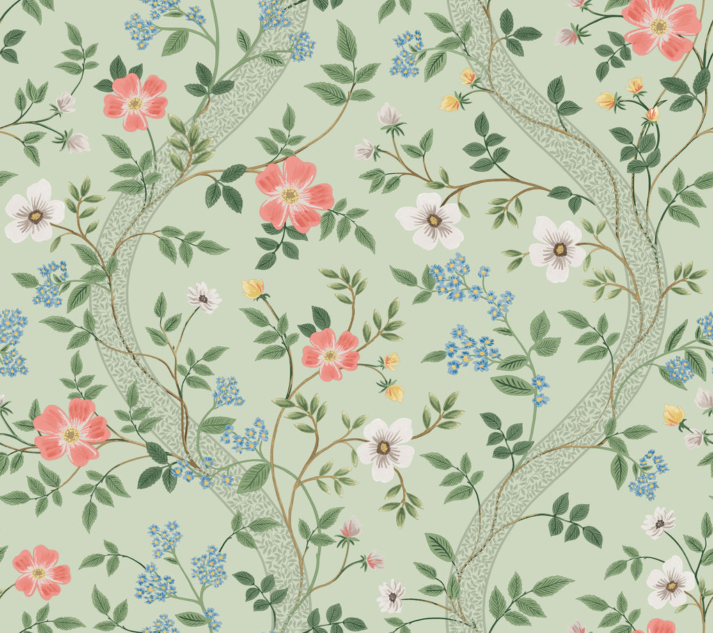 Waverly Mint Wallpaper detail – 4212-84380