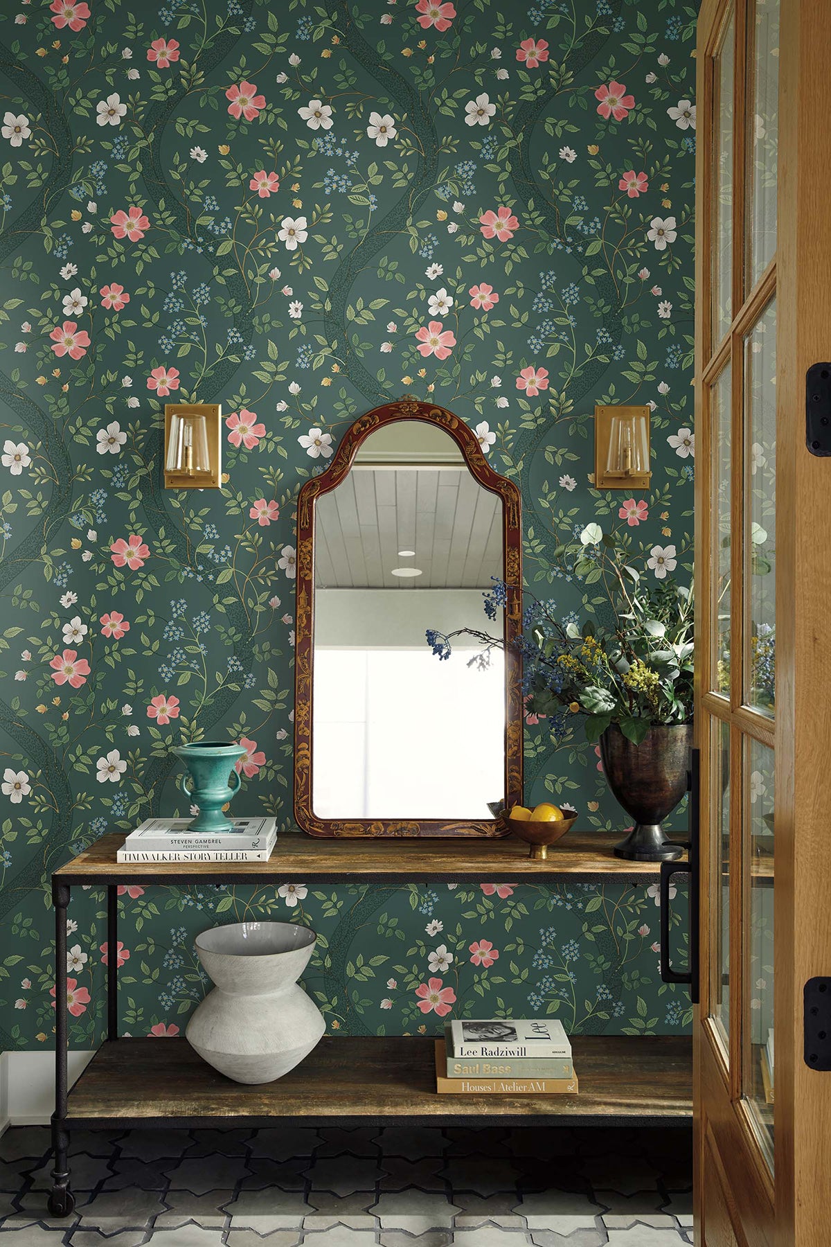 Waverly Emerald Wallpaper lifestyle – 4212-84382
