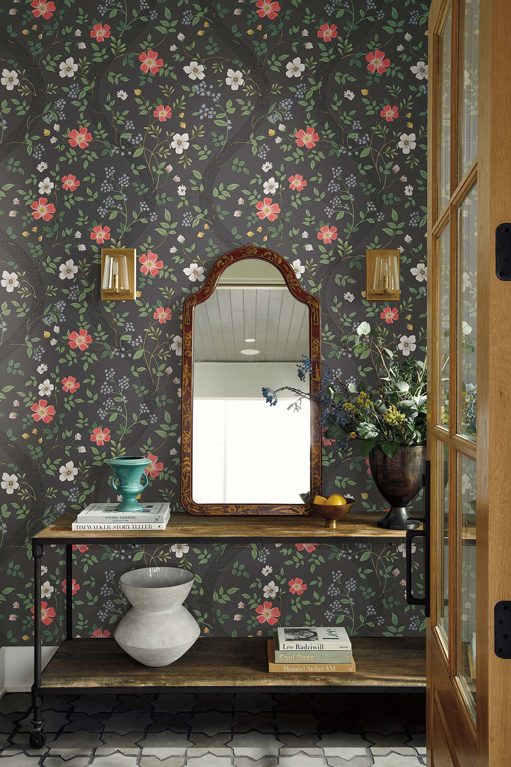 Waverly Charcoal Wallpaper lifestyle – 4212-84385