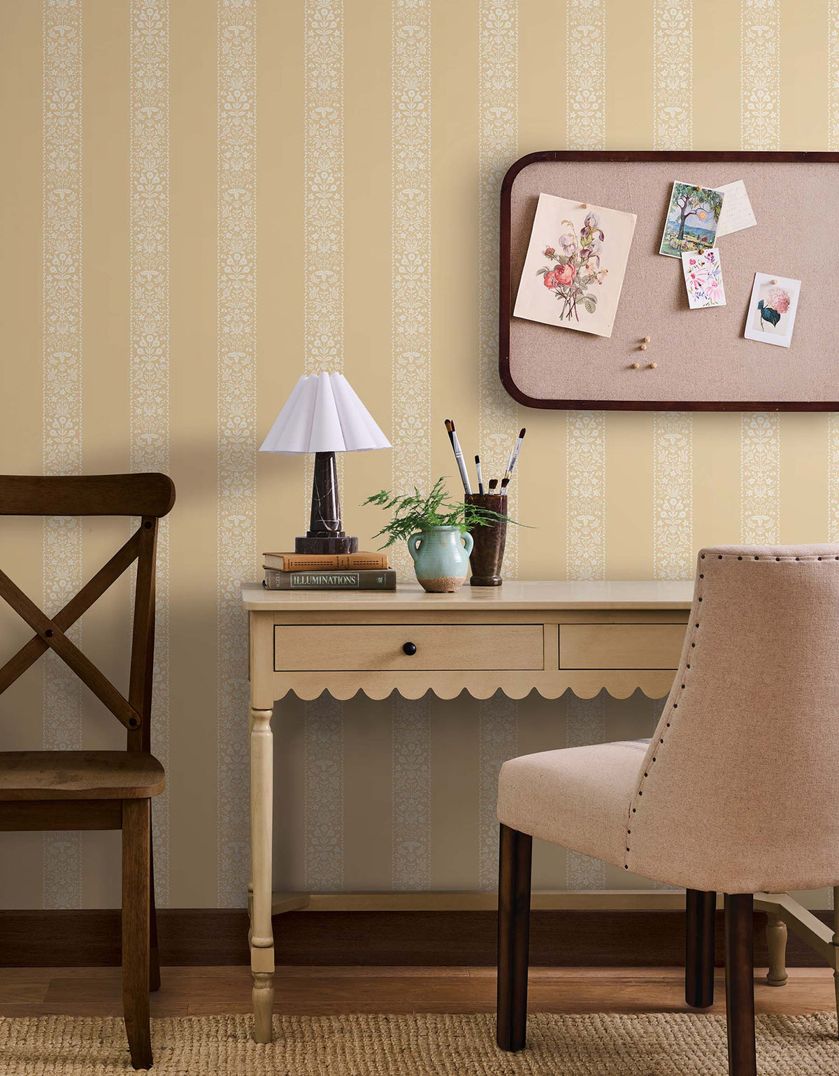 Estee Stripe Gold Wallpaper lifestyle – 4212-84392
