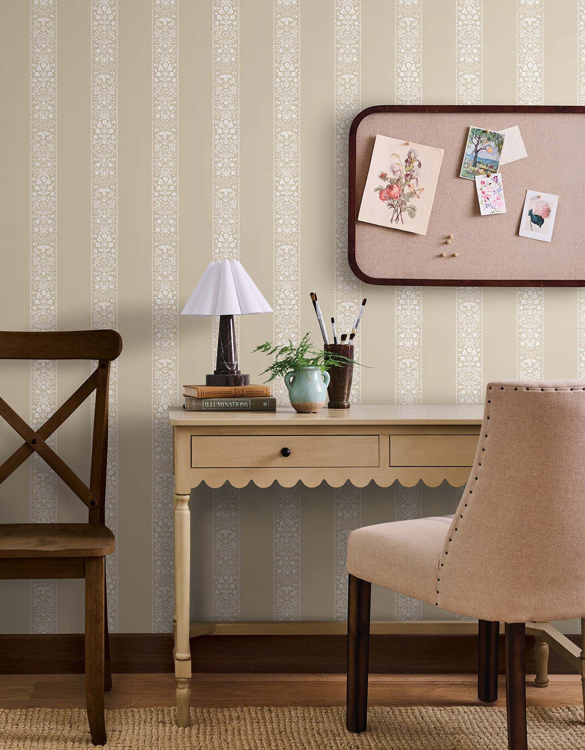 Estee Stripe Linen Wallpaper lifestyle – 4212-84394