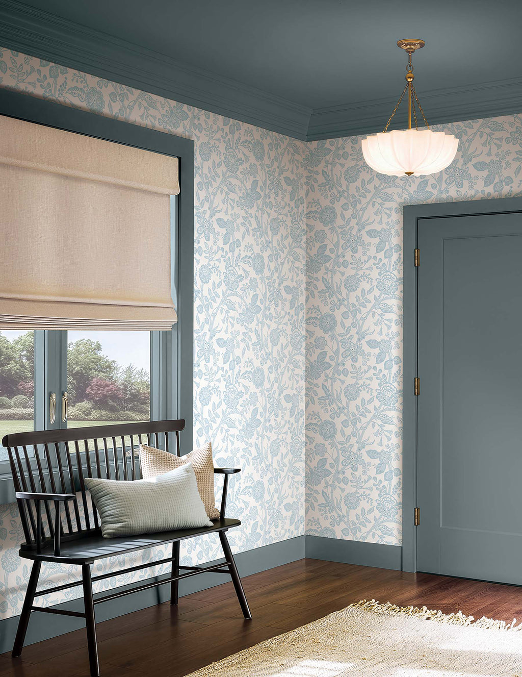 Gracie Garden Blue & White Wallpaper lifestyle – 4212-84401