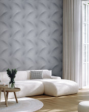 Load image into Gallery viewer, Etched Reeds Wallpaper - Slate room setting