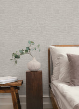 Load image into Gallery viewer, Sculpted Burlap Wallpaper - Grey room setting