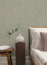 Load image into Gallery viewer, Sculpted Burlap Wallpaper - Moss room setting