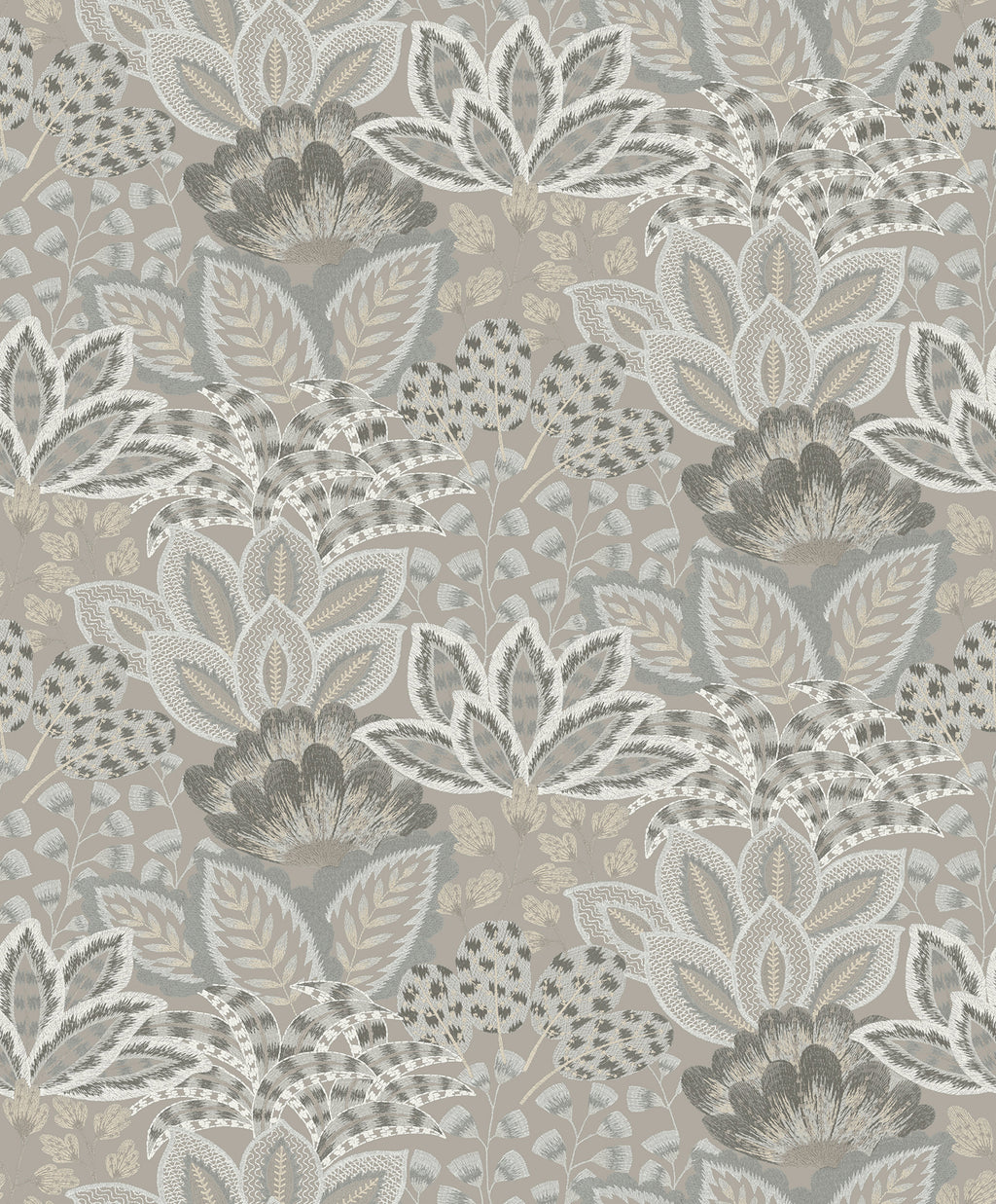 Catherine Wallpaper - Taupe wallpaper pattern