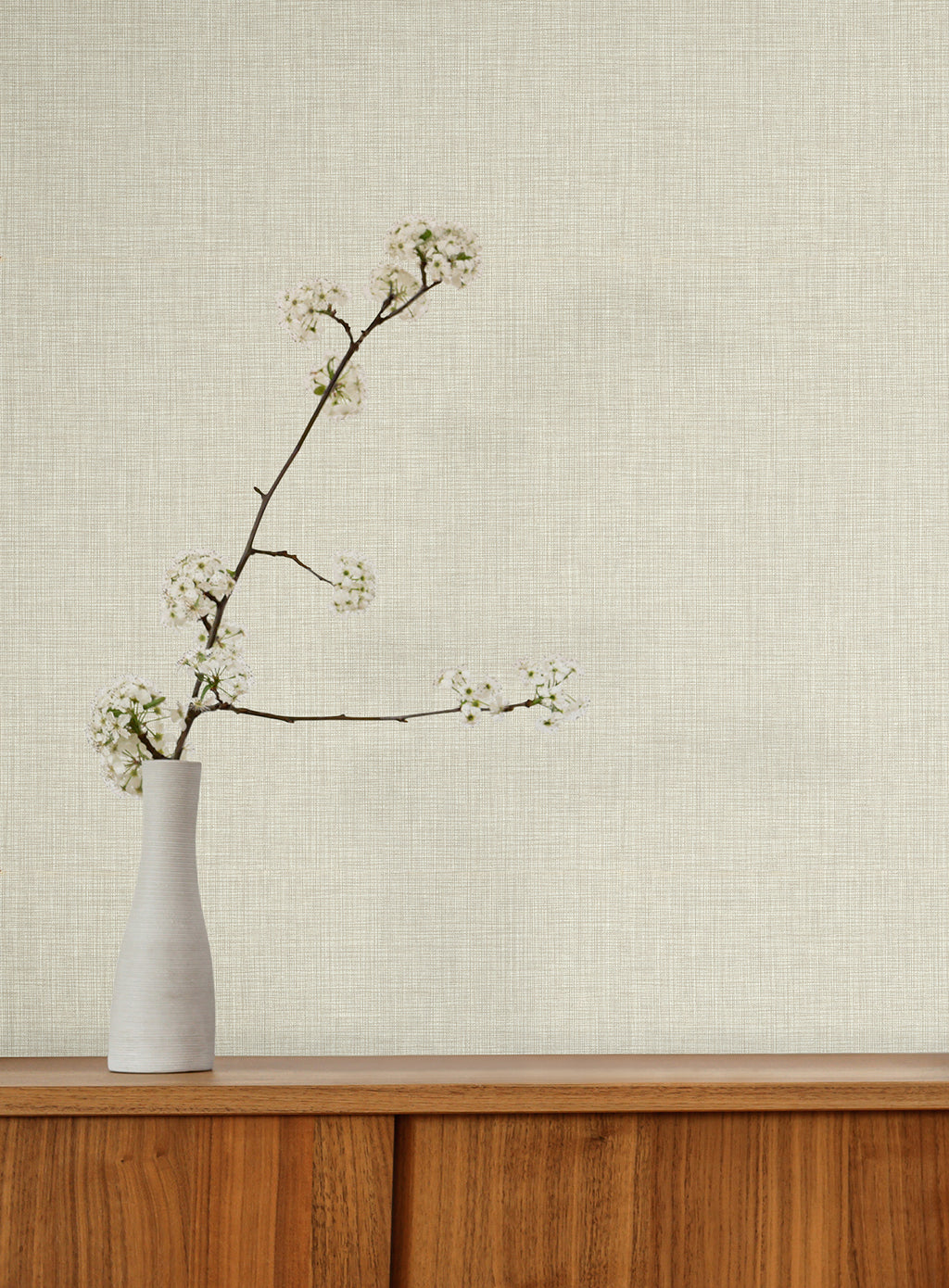 Egyptian Linen Wallpaper - Cream room setting