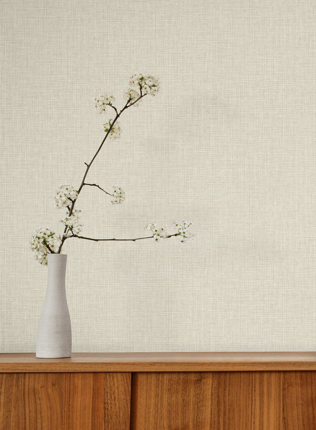 Egyptian Linen Wallpaper - Cream room setting